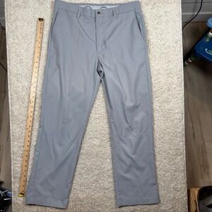Callaway Mens Grey Flat Front Golf Pants 36x32 Performance Trousers Polyester